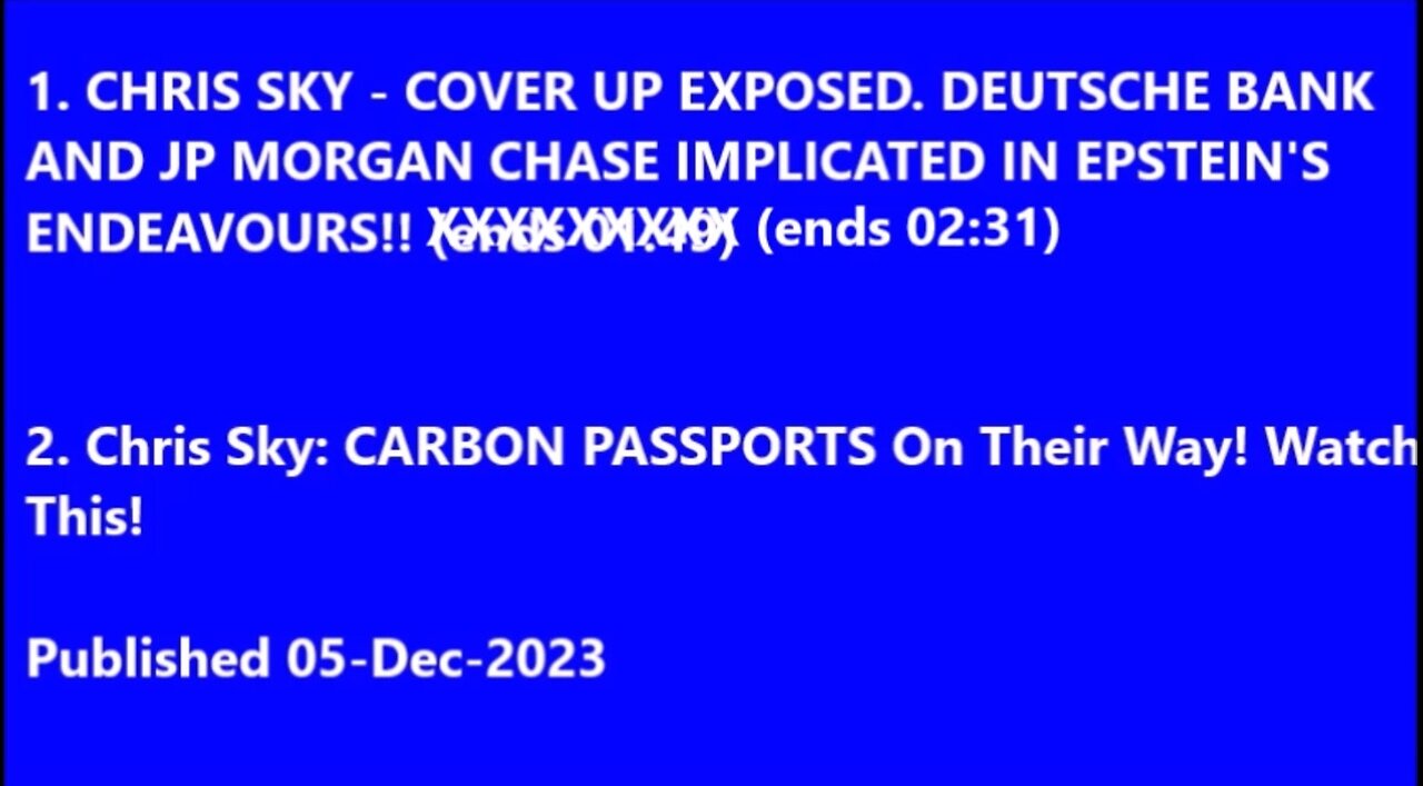 Chris Sky exposes Epstein Bank Settlements; Carbon Tax is an Answer