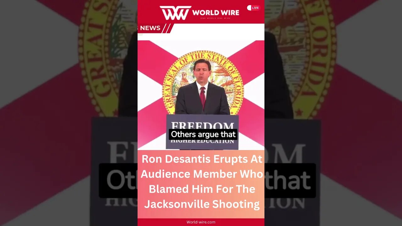 Ron Desantis Erupts At Audience Member Who Blamed Him For The Jacksonville Shooting #shorts