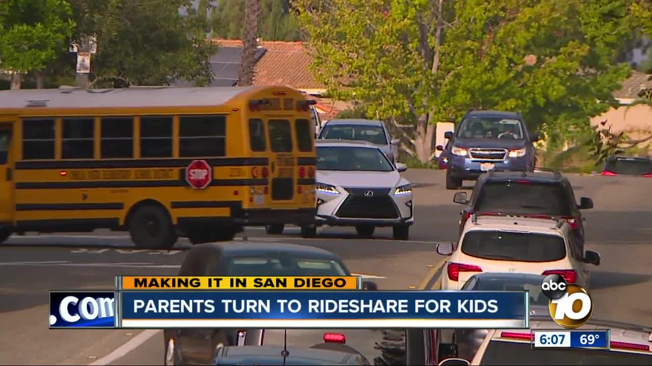 Parents turn to Rideshare services for kidsc