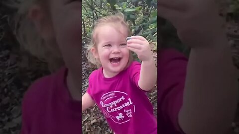 Got One! Two Year Old Blueberry Picking Success!