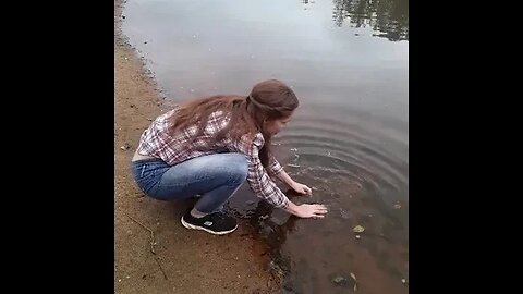 Wife washes Bass clean