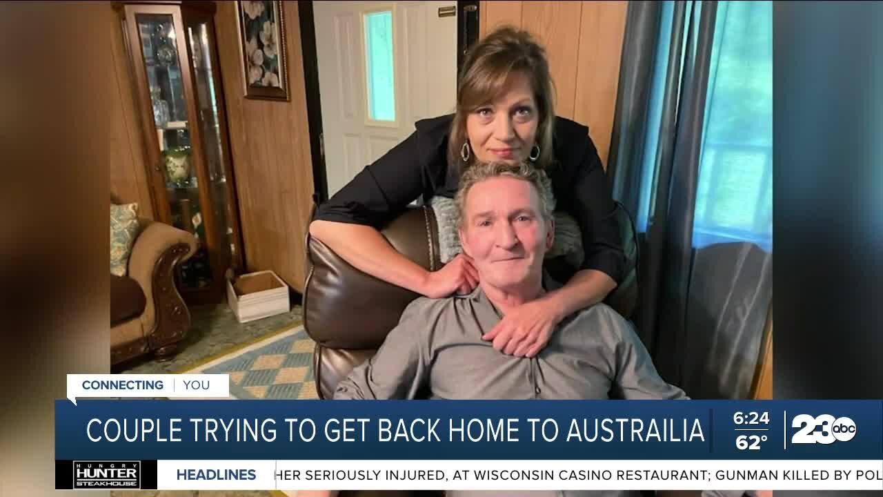 Couple trying to get back home to Australia