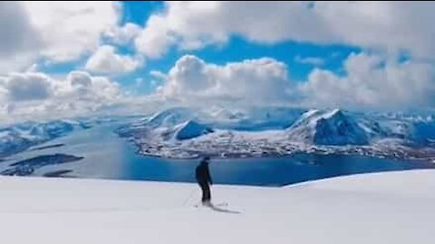 Youngsters ski through incredible scenery!