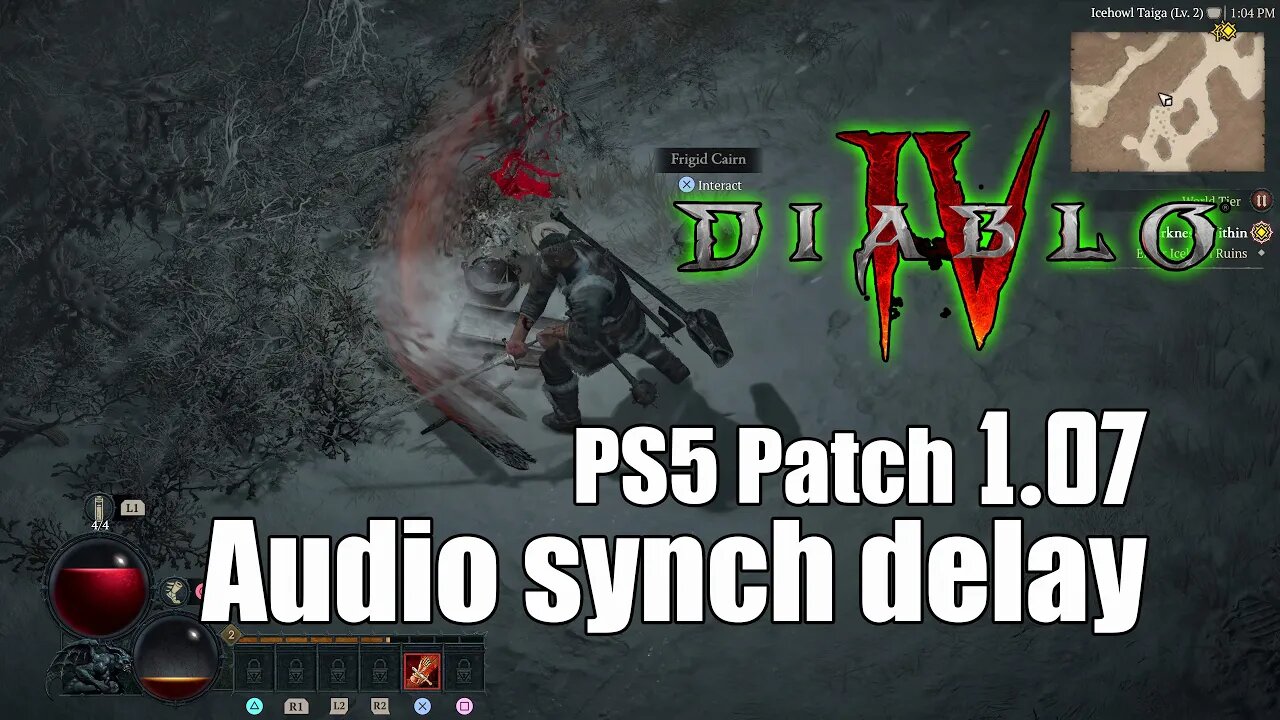 Diablo IV PS5 latest update patch 1.7 major audio sync issues