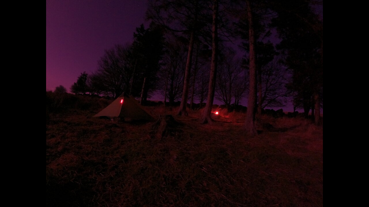 Lanshan 2 . Lightweight tent. Night lapse. Wildcamp..GoPro