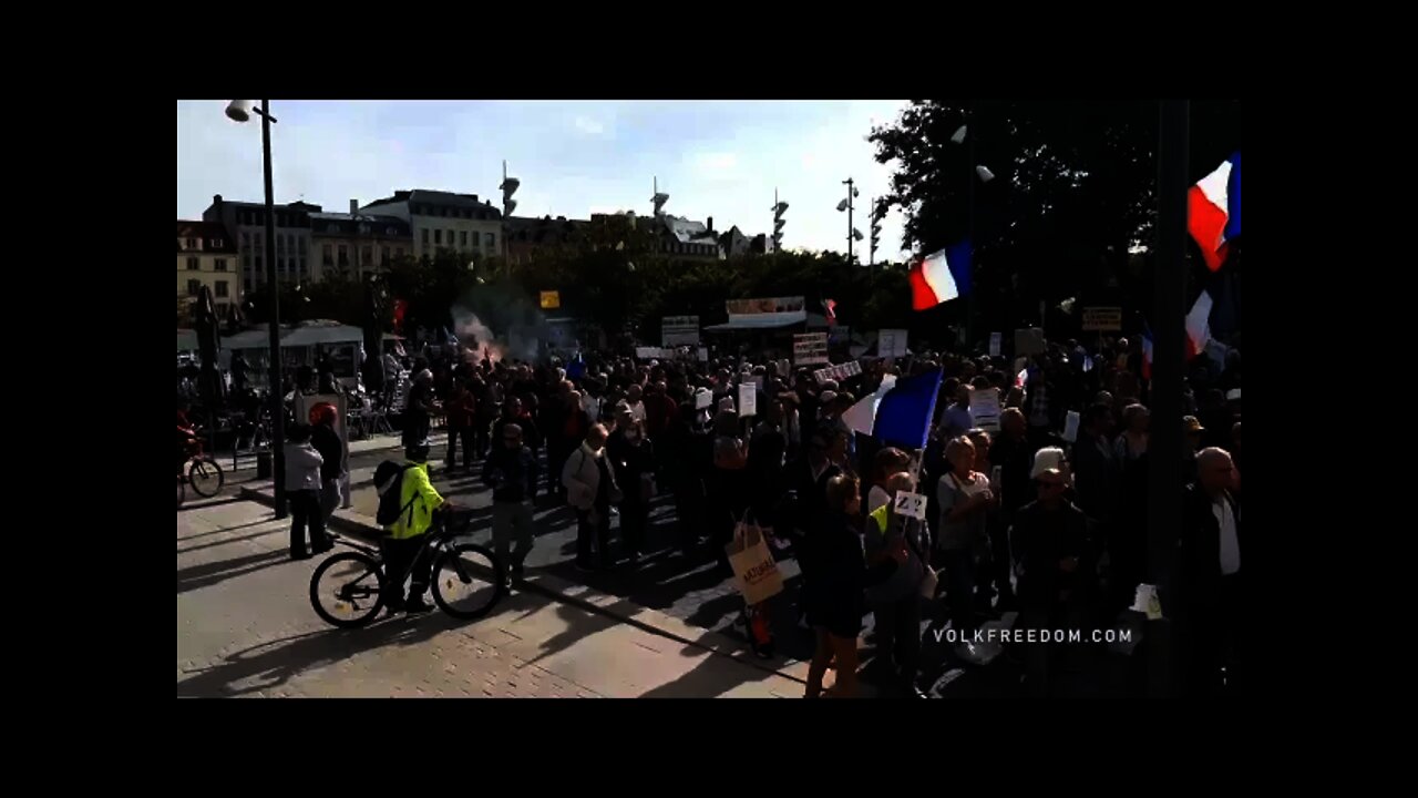 Anti-Vaccine Mandate Protests in 10 French Cities - Oct. 2, 2021