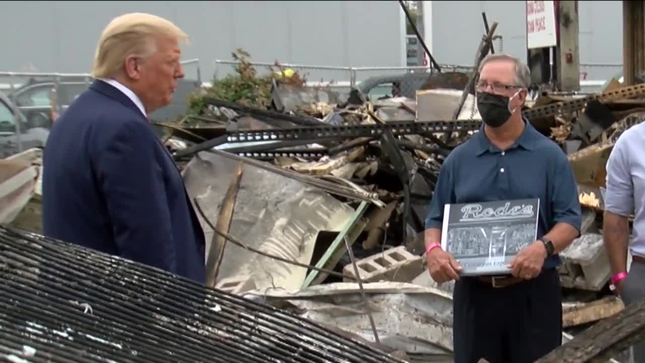 Kenosha business owner declines President Trump photo-op, former owner replaces him