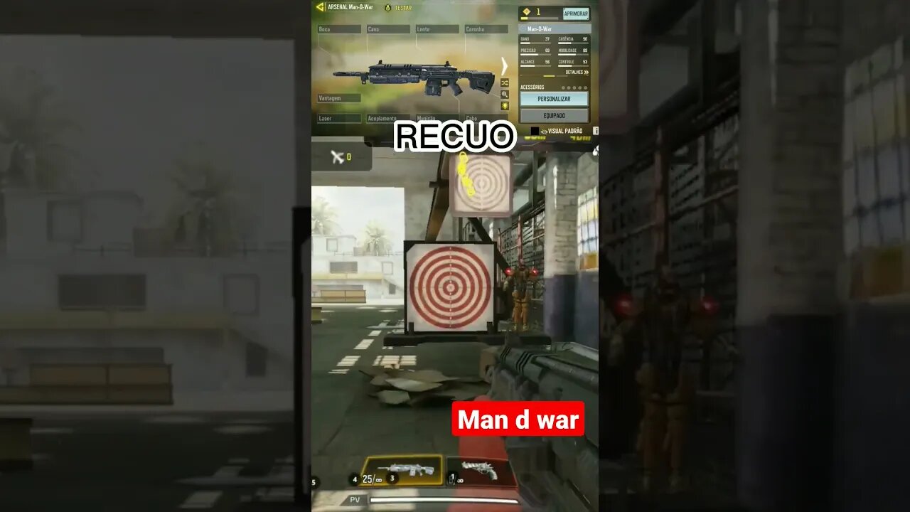 Recuo da arma Man d Wars #callofduty #callofdutymobile #jogosmobile #codmobile #shorts #short