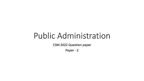 Public Administration 2022 Paper 2