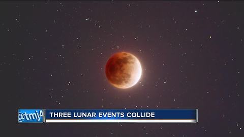 Three lunar events to collide early Wednesday morning