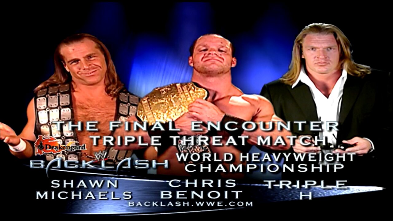 Chris Benoit vs Shawn Michaels vs Triple H Backlash 2004 Highlights
