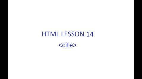 HTML Lesson 14