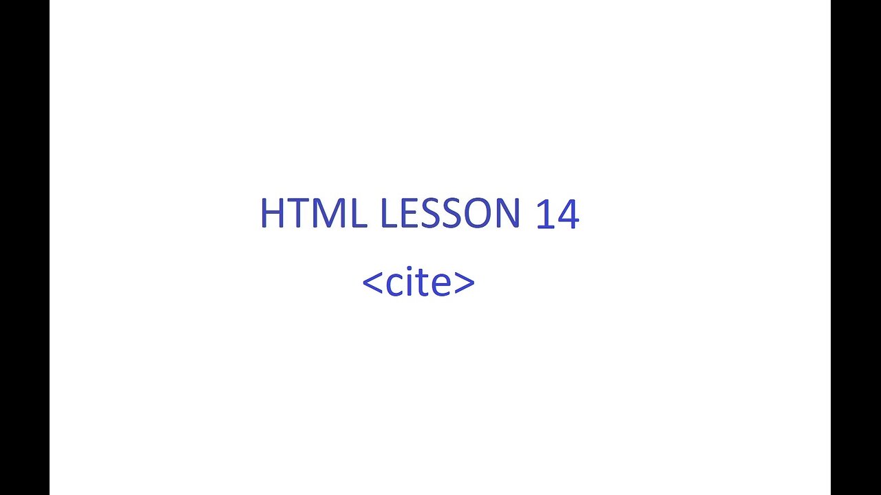 HTML Lesson 14