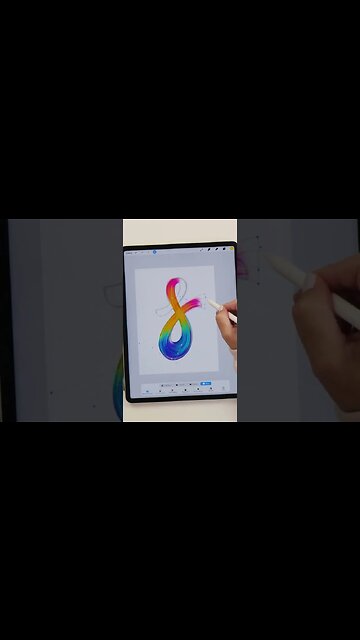Create a Streaky Ribbon Letter in Procreate 🥰 #shorts