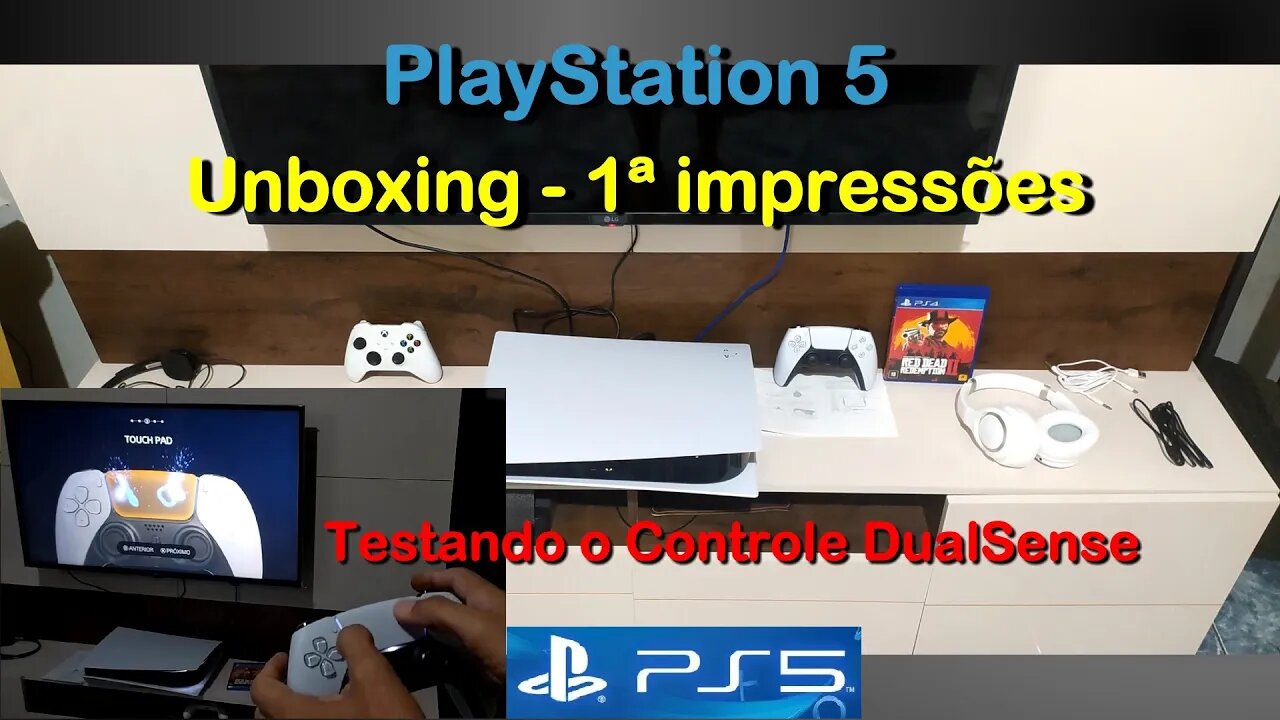 Playstation 5, unboxing, teste do DualSense