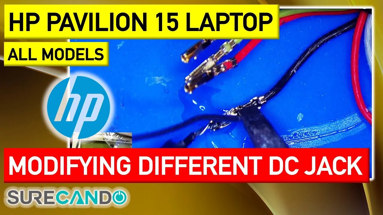 Modifying Installing Different size Charging Port DC Jack HP Pavilion 15 Live Repair