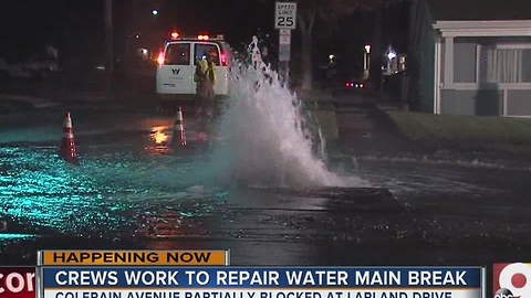 Crews work to repair water main break