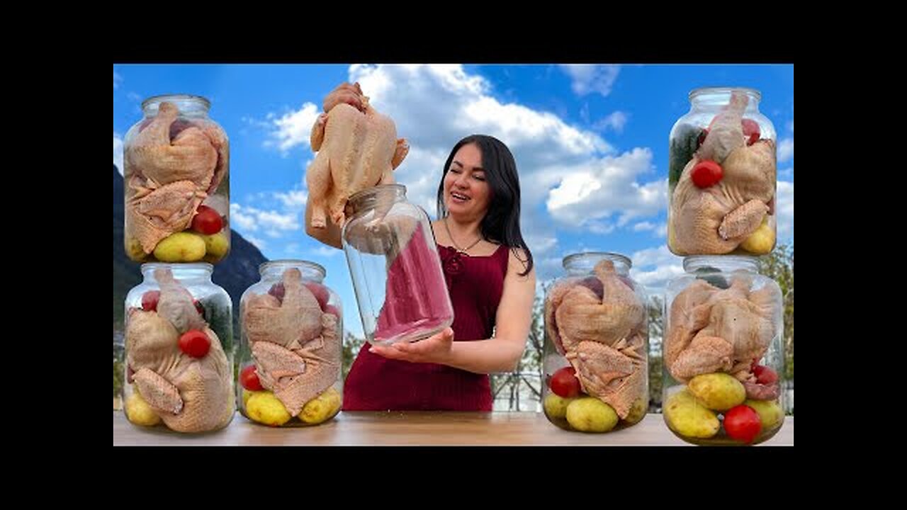 Dinner in a glass jar! Best Juicy Chicken Recipes With Vegetables Outdoors