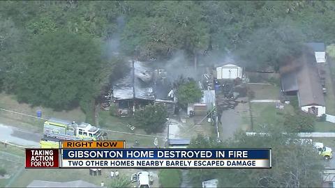 Fully involved mobile home fire in Gibsonton