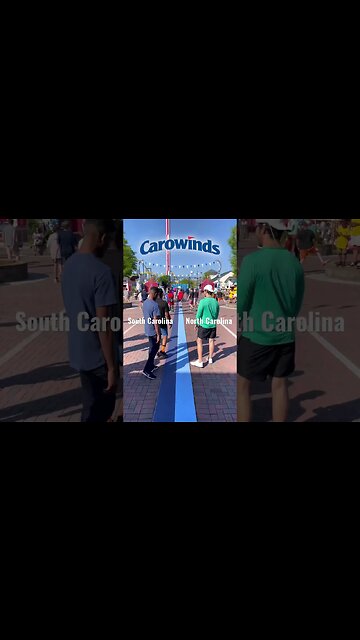 Carowinds on the border of 2 states 😳#shorts