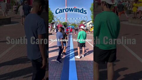 Carowinds on the border of 2 states 😳#shorts