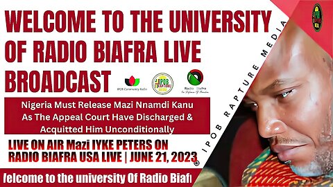 Welcome to the university Of Radio Biafra | USA 2 | Host: Mazi Iyke Peters | June 23, 2023