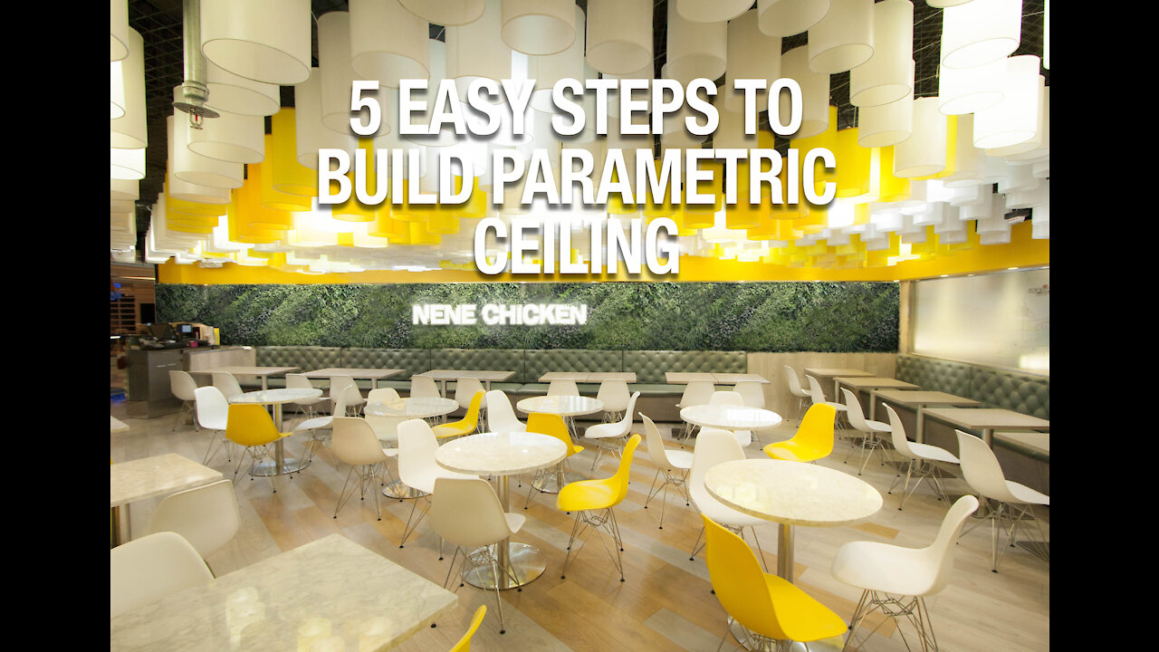 5 Easy Steps to build A Parametric Ceiling Interior design - 600 Circular PVC Tubes