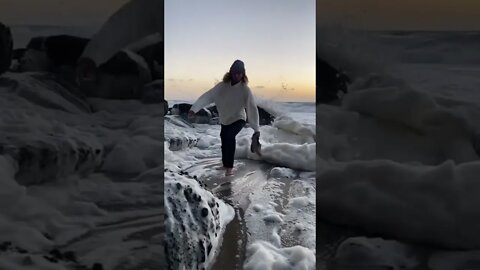 Slow motion ocean waves