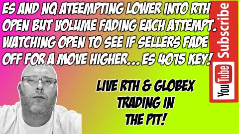 ES & NQ RTH Futures Live Stream - The Pit Futures Trading