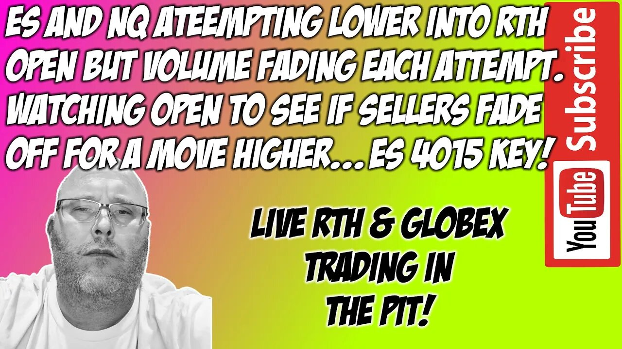 ES & NQ RTH Futures Live Stream - The Pit Futures Trading