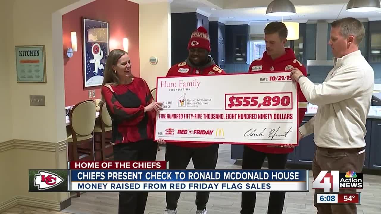 Chiefs present check to Ronald McDonald House