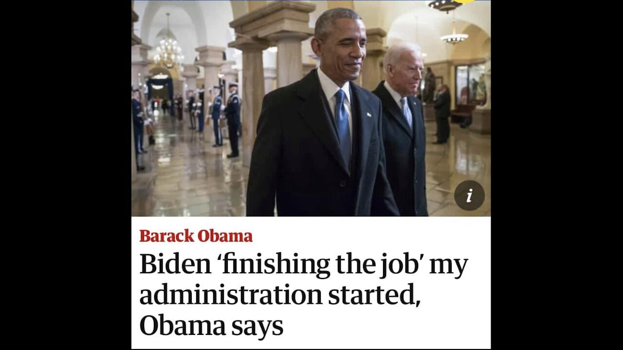 OBAMA FINISHING THE JOB HE STARTED - JUNE 2, 2021