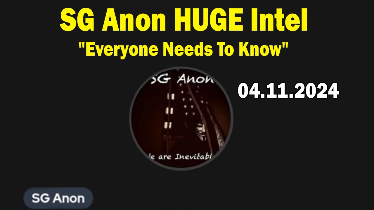 SG Anon & Tom Numbers HUGE Intel Apr 11: "Everyone Needs To Know"