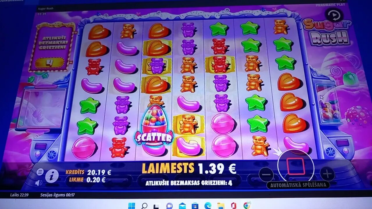 SUGAR RUSH SENSATIONAL WIN ON LAST SPIN!