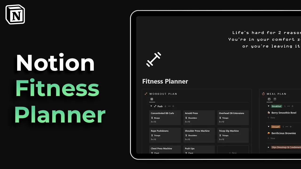 How to create a Notion workout & meal planner