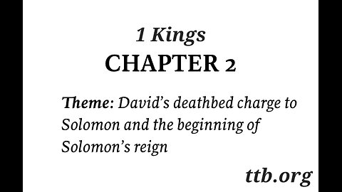 1 Kings Chapter 2 (Bible Study)