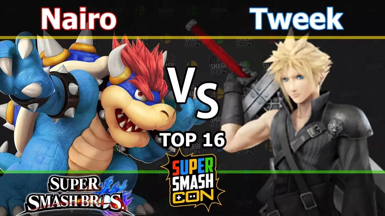 P1|Tweek (Cloud) vs. NRG|Nairo (Bowser & Zero Suit) - Wii U Singles Top 16 - SSC2017