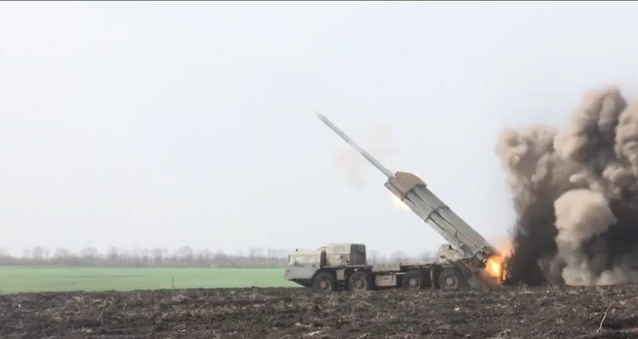 Smerch missile launches targeting sites in Ukraine