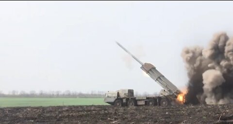 Smerch missile launches targeting sites in Ukraine