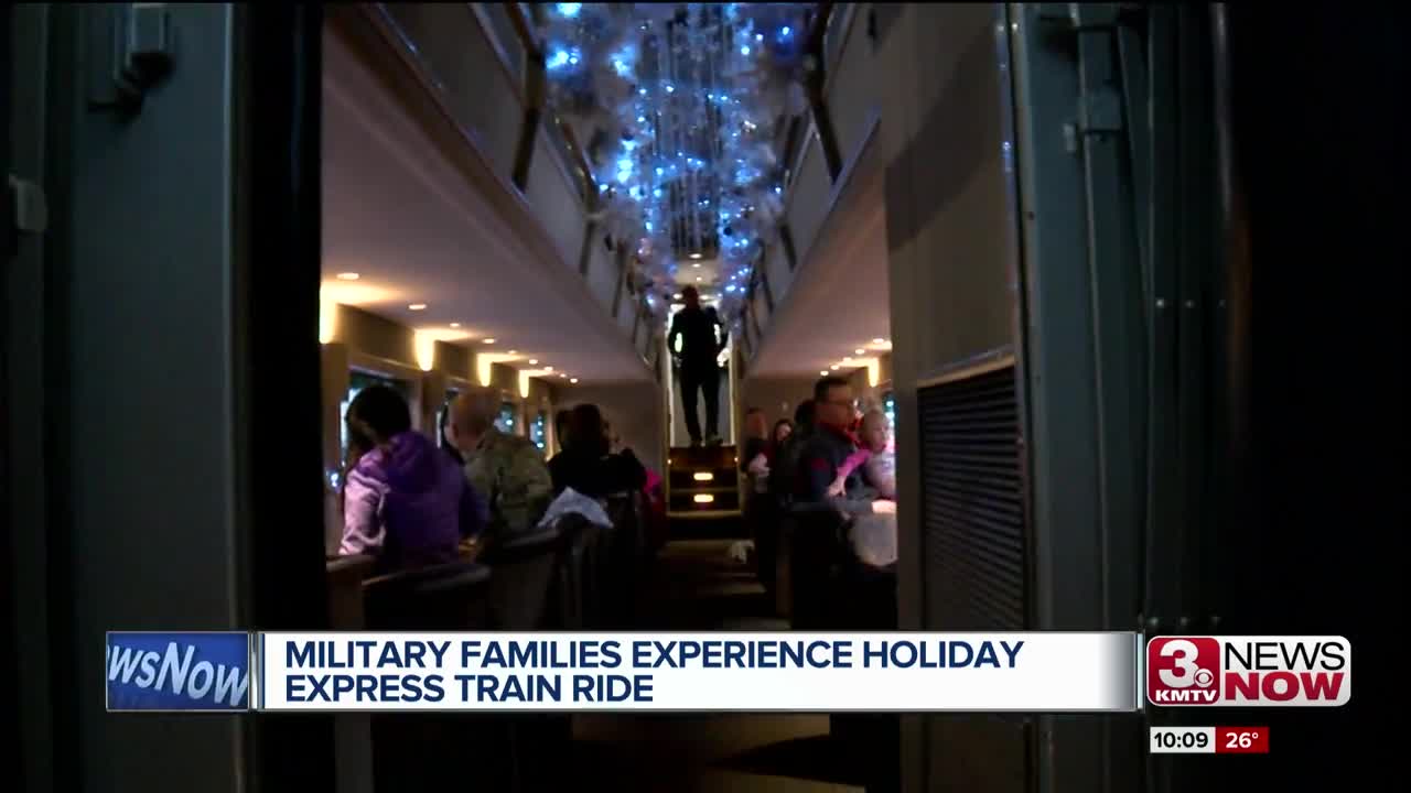 Military families experience holiday express train ride