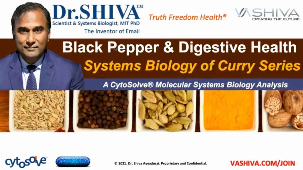 Dr.SHIVA LIVE: Black Pepper and Digestive Health. The Systems Biology of Curry Series.