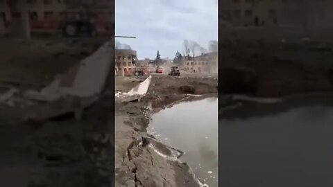 Battle scarred streets near Sumy