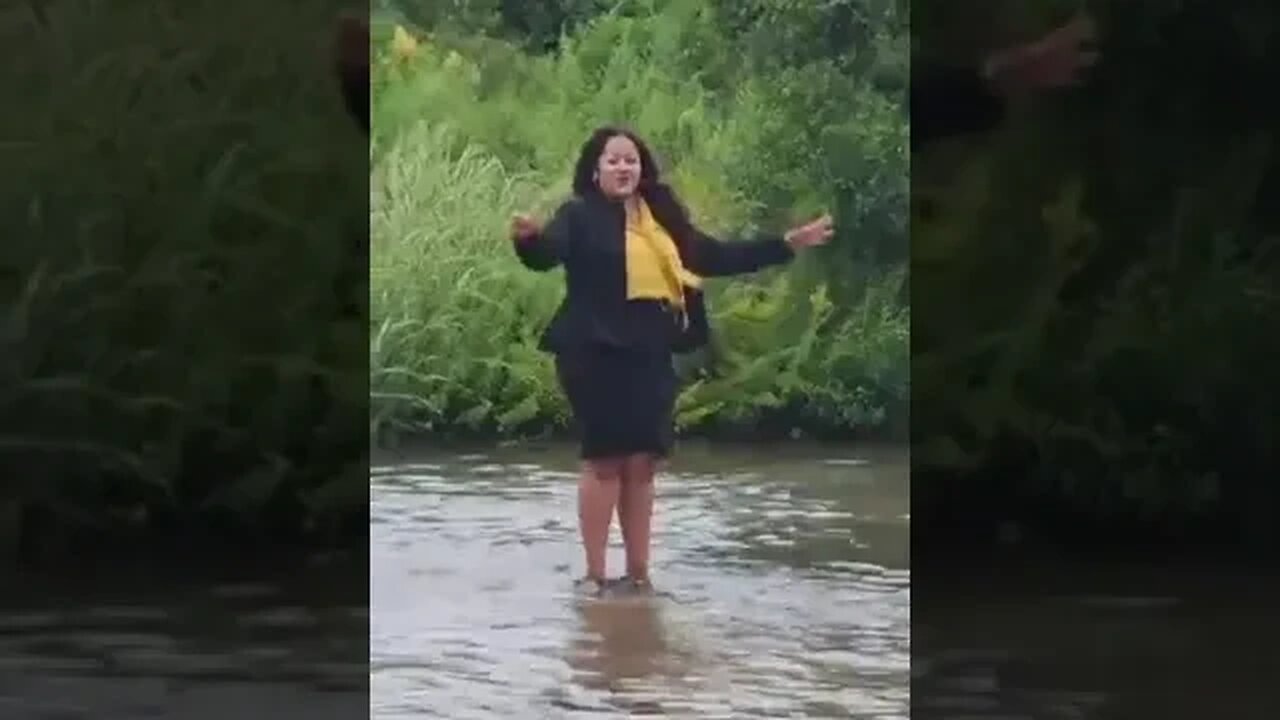 Jaime Williams Shows how the Flood from the Rain is Dangerous #Migrant at Floyd Bennett Field.