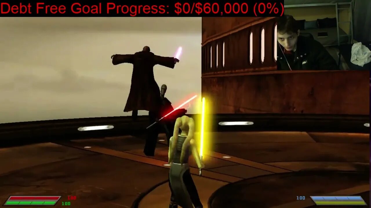 Mace Windu VS Darth Plagueis In A Battle With Live Commentary In Star Wars Jedi Knight Jedi Academy