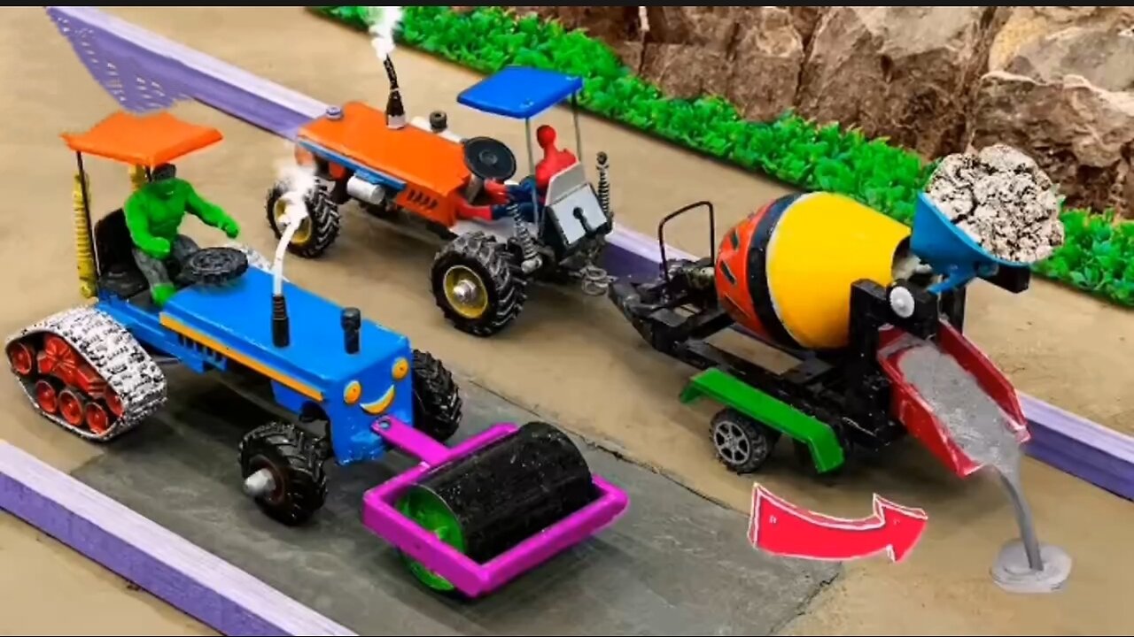 Diy Tractor Helping The Construction Of Road