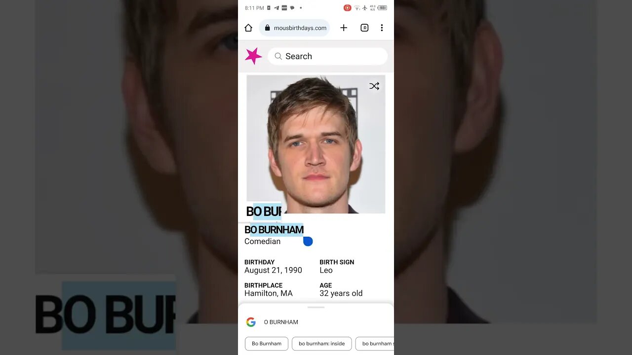 HAPPY 32 BIRTHDAY BO BURNHAM COMEDIAN