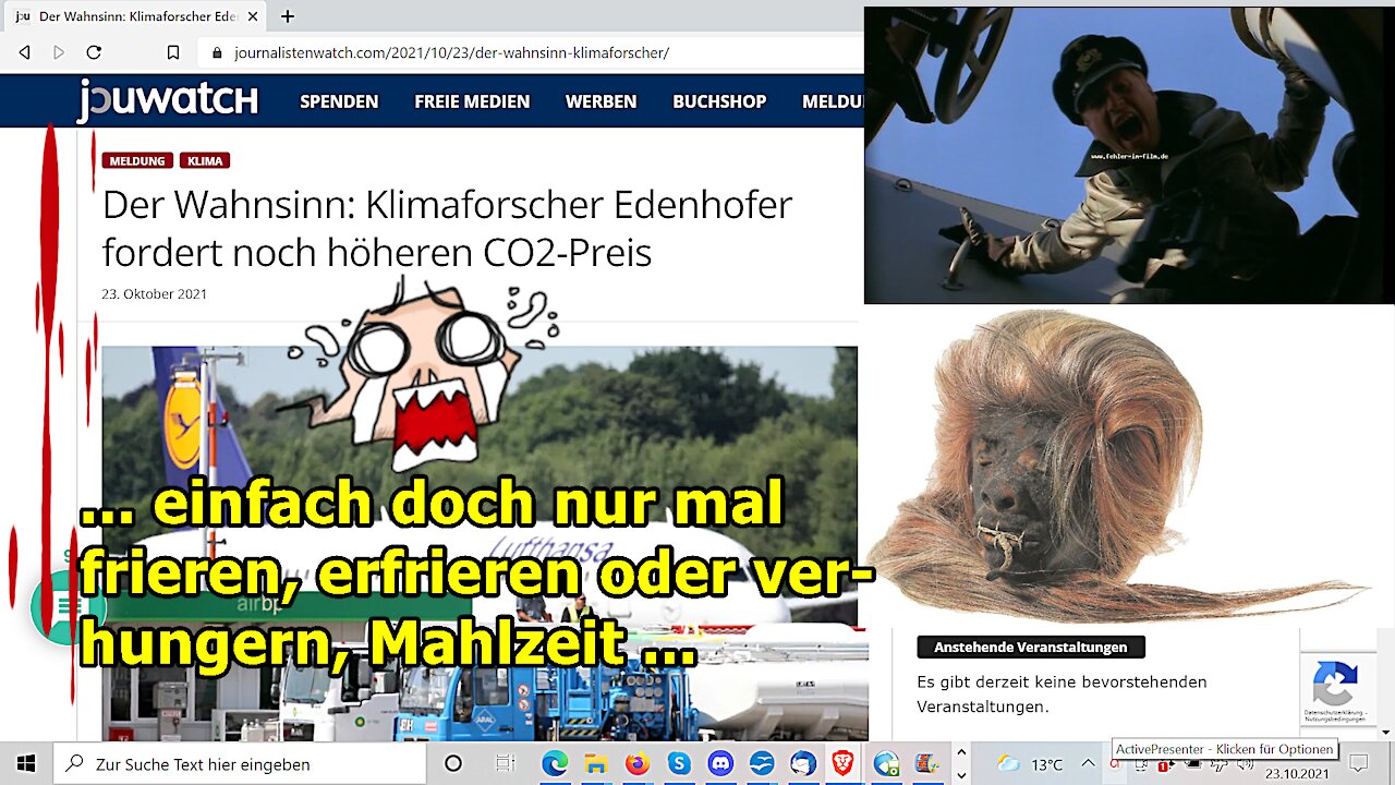 "Der Wahnsinn: Noch höhere CO2 Besteuerung, usw.!!!“ ...