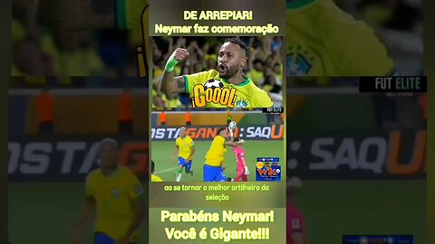 @NeymarJrReal faz comemoração homenageando Pelé ao se tornar o melhor artilheiro da seleção | Veja