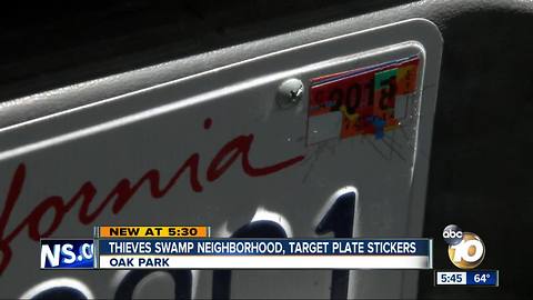 Thieves target license plate sticker