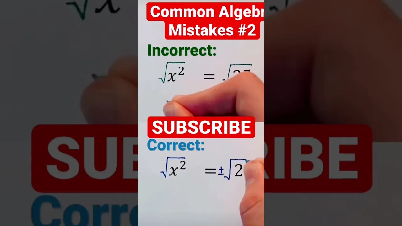 SQUARE ROOT PLUS MINUS ALGEBRA MISTAKES